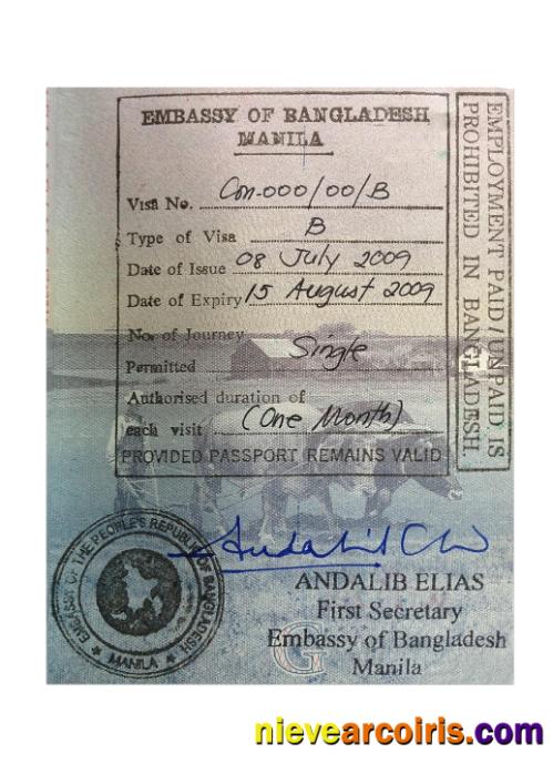 BANGLADESH stamp visa